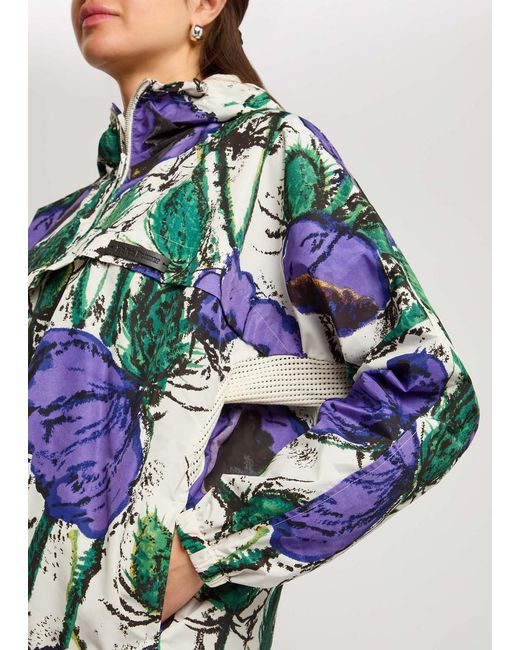 Wales Bonner White Bloom Printed Hooded Shell Jacket