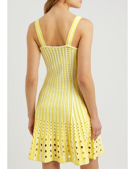 Jonathan Simkhai Yellow Franklin Open-Knit Mini Dress