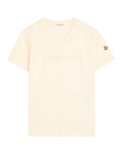 Moncler Natural Logo-Appliquéd Cotton T-Shirt