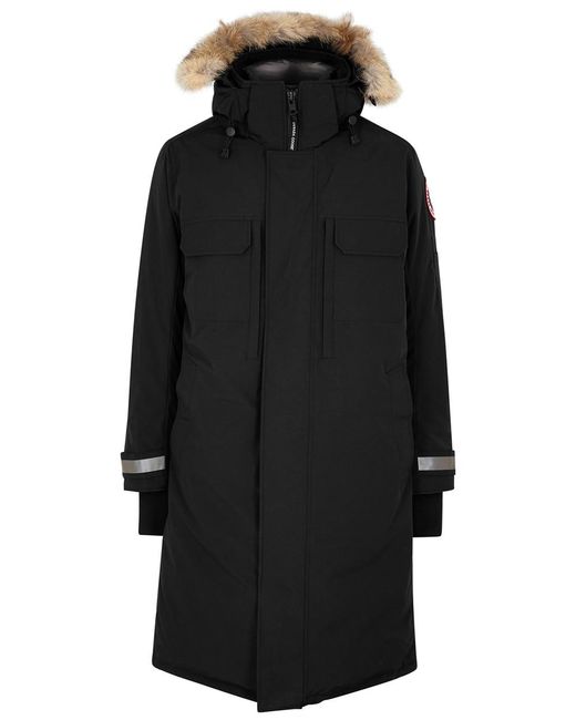 Canada Goose Black Westmount Fur-Trimmed Artic-Tech Coat for men