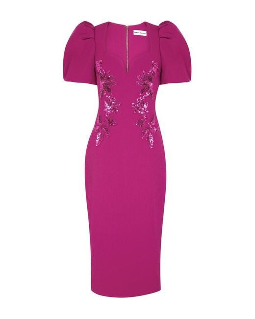 Rebecca Vallance Purple Venetia Sequin-embellished Midi Dress