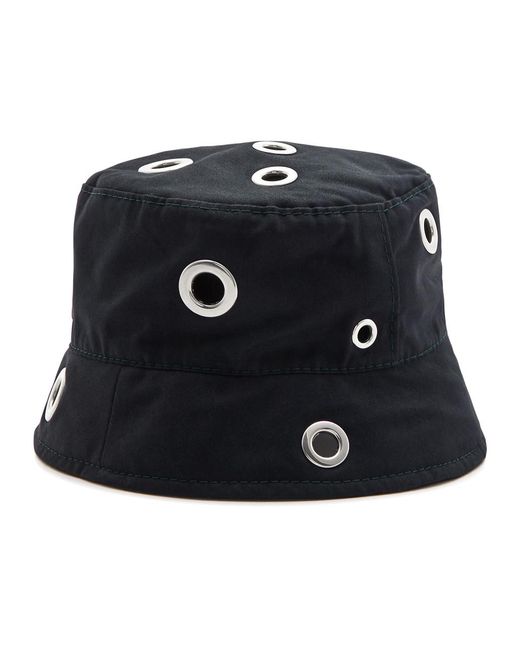 Maison Michel Black Axel Eyelet Cotton Bucket Hat