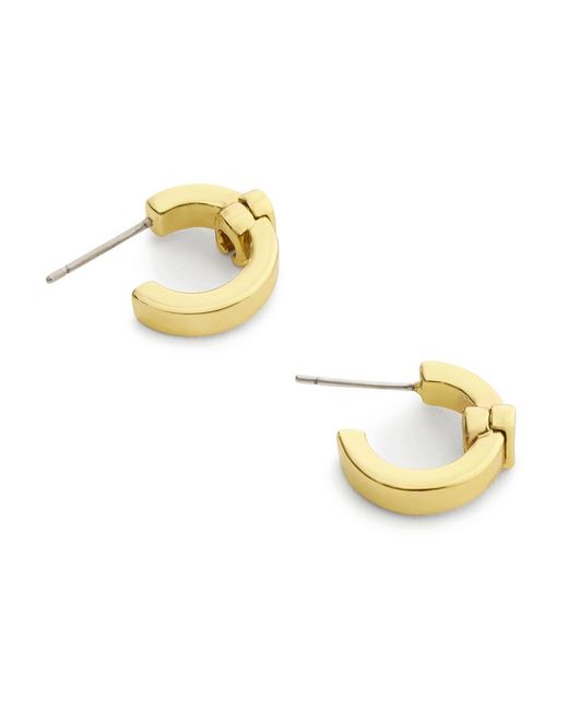 COACH White Logo Hoop Earrings