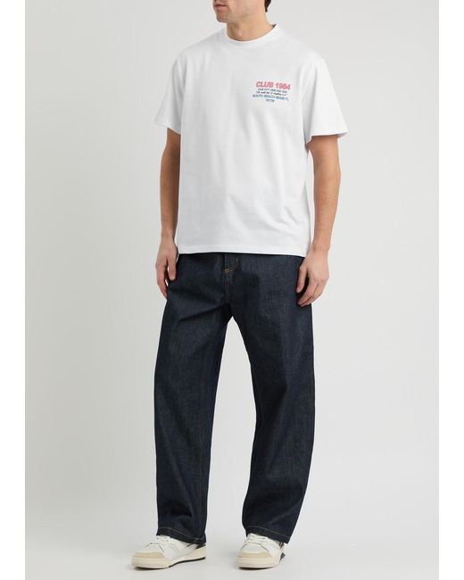 Club 1984 White Live Fast Printed Cotton T-Shirt for men