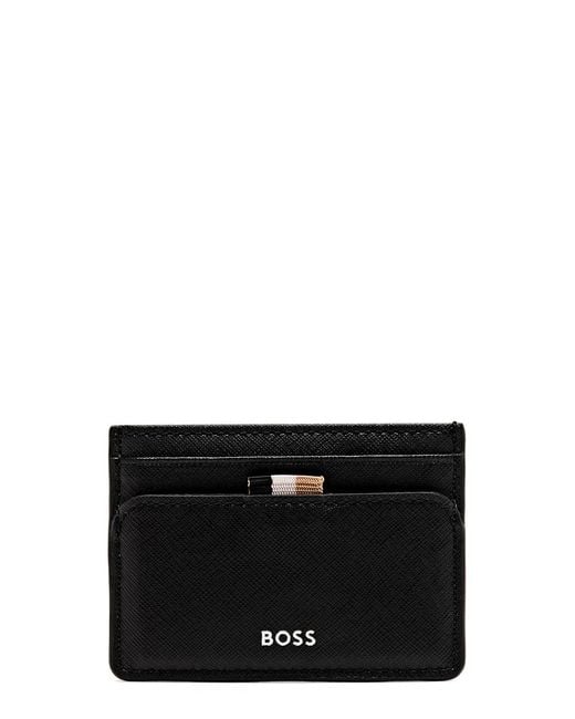 Boss Black Logo Leather Card Holder for men