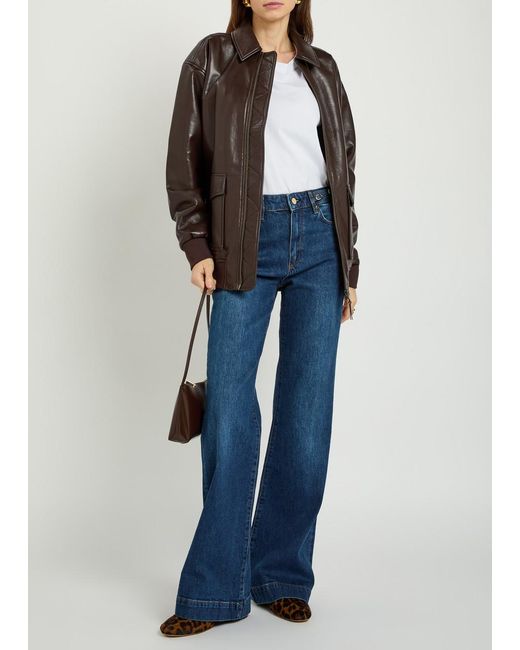 PAIGE Blue Leenah Slim Wide-Leg Jeans