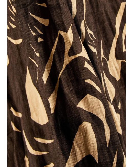 Joseph Natural Adore Printed Crinkled Satin Midi Dress