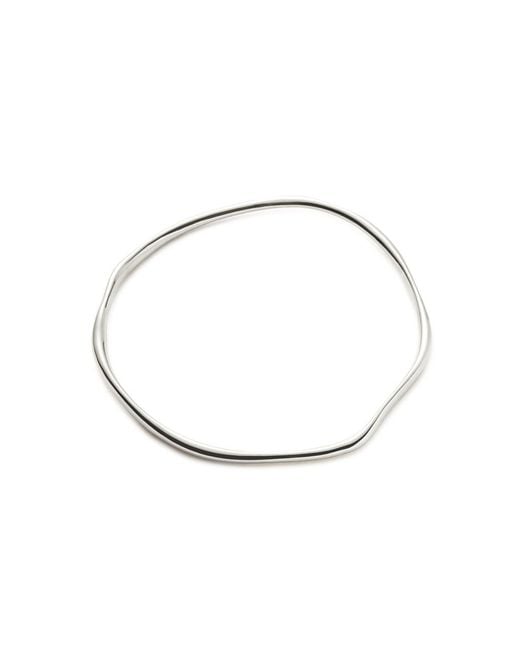Missoma White Molten Ripple Bangle Rhodium-Plated Bangle