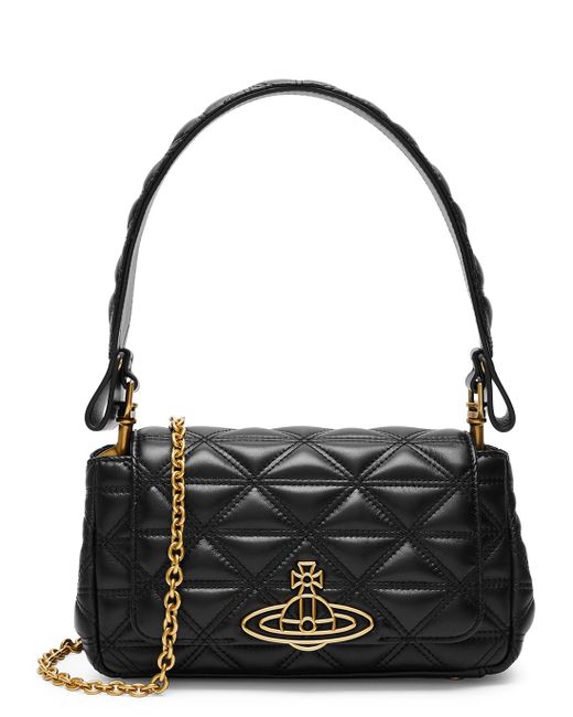 Vivienne Westwood Hazel Medium Quilted Leather Shoulder Bag in Black Lyst