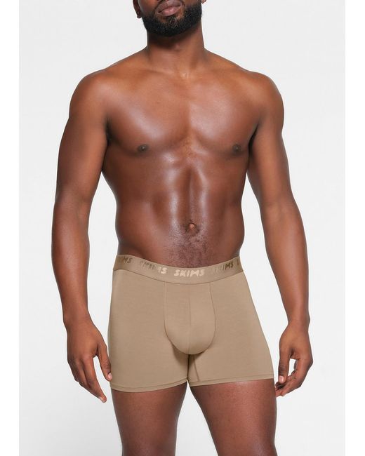 Skims Brown Stretch-Cotton Boxer Briefs for men