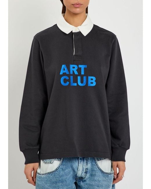 J.W. Anderson Blue Art Club Rugby Cotton Polo Shirt