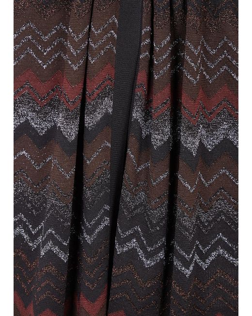 Missoni Black Zigzag-intarsia Metallic Fine-knit Cardigan