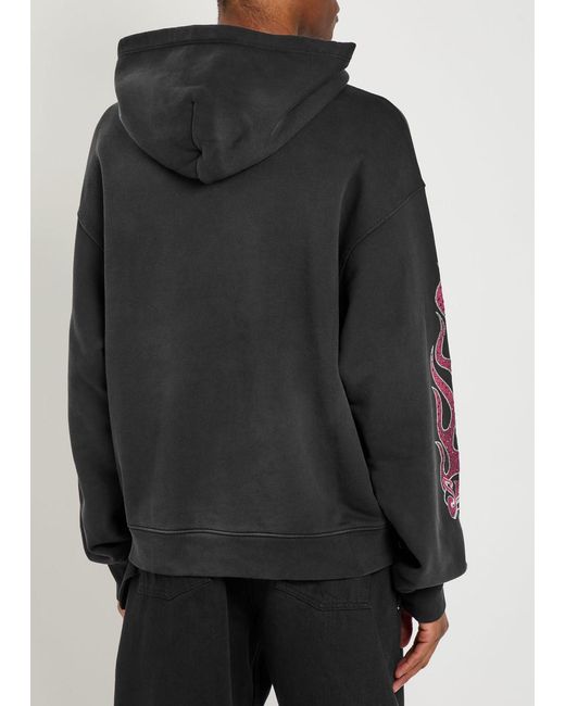 NAHMIAS Black Summerland Racing Hooded Cotton Sweatshirt for men