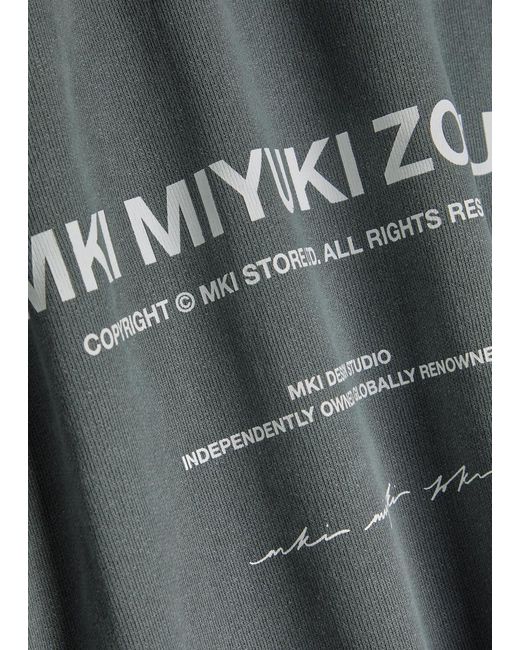 MKI Miyuki-Zoku Gray Design Studio Logo-Print Cotton-Blend Sweatshirt for men