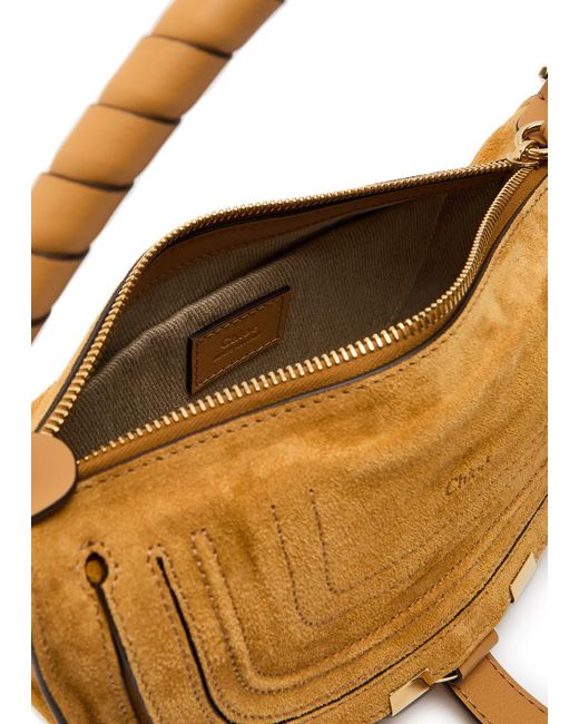 Chloé Brown Marcie Small Suede Shoulder Bag