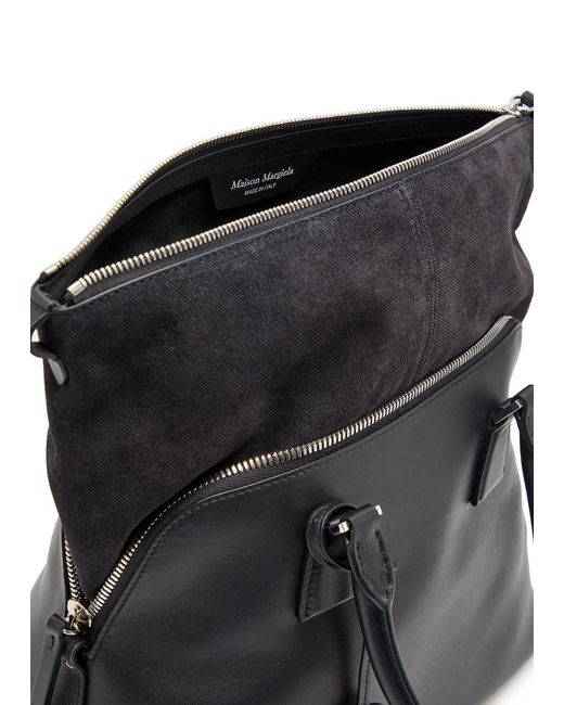 Maison Margiela Black 5Ac Soft Medium Leather Tote Bag