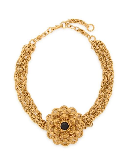 Chloé Metallic The Chloé Feather Flower Necklace