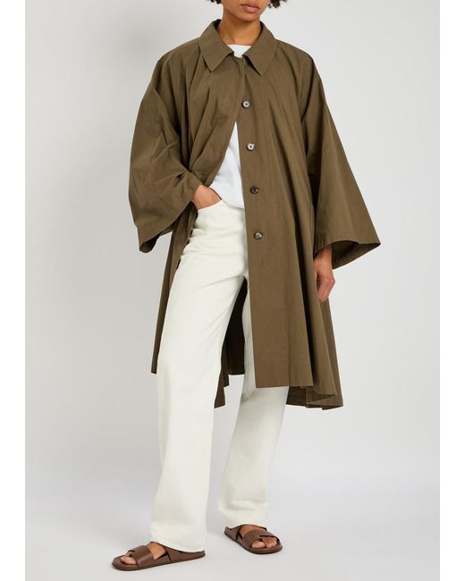 The Row Brown Hugh Grained Leather Sliders