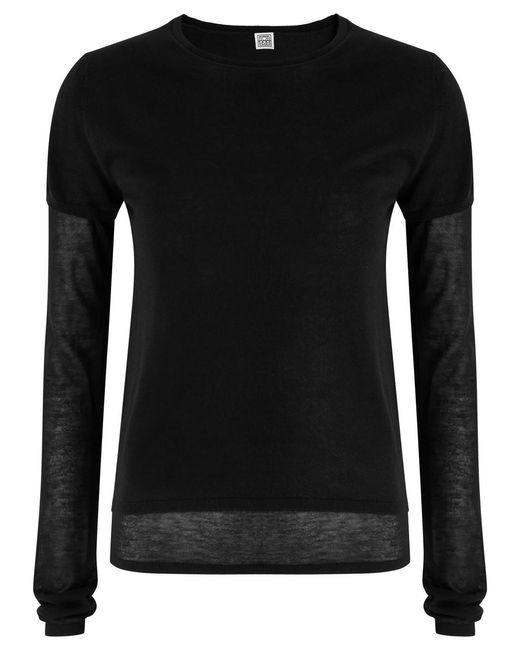 Totême  Black Layered Knitted Top