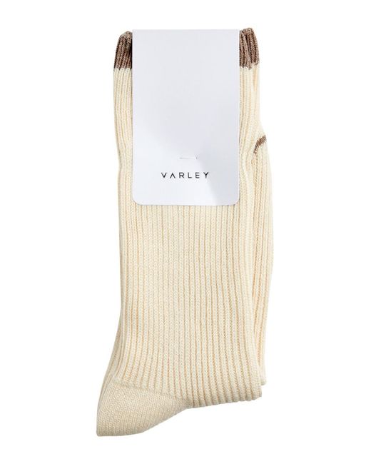 Varley White Kerry Ribbed Jersey Socks