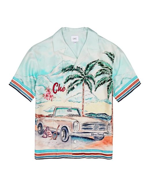 CHE Gray Renedez Vous Printed Twill Shirt for men