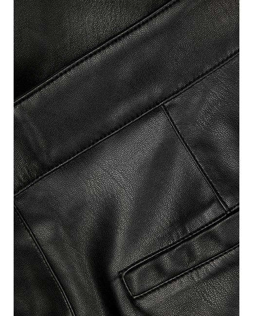 Free People Black Uptown Flared Faux-leather Trousers