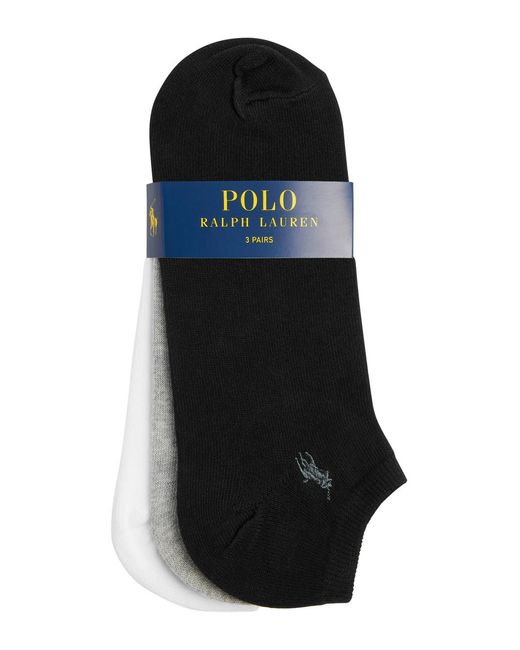 Polo Ralph Lauren Black Logo-embroidered Cotton-blend Socks for men