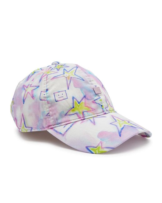 Acne White Cunov Printed Cotton Cap