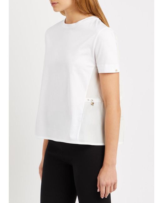 Herno White Panelled Cotton T-shirt