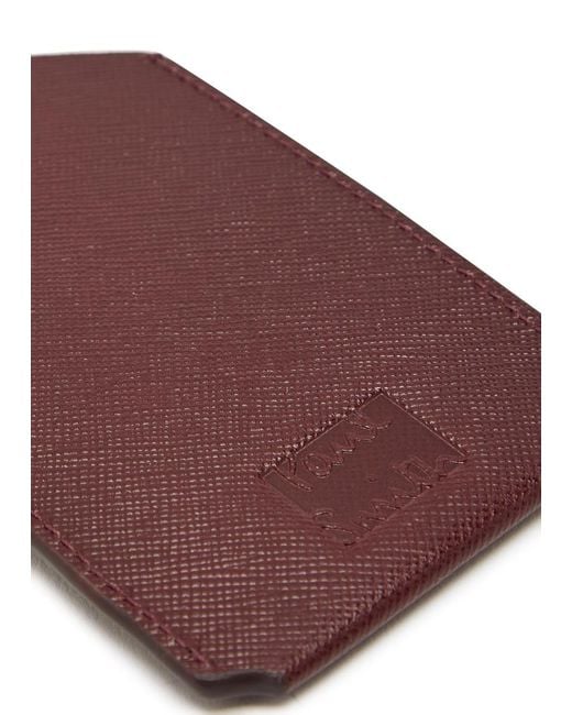 Paul Smith Purple Logo Saffiano Leather Luggage Tag for men
