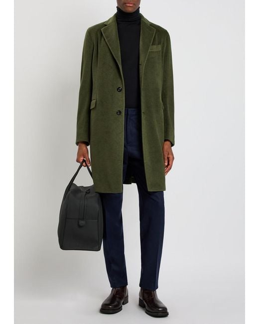 Boglioli Green Cashmere Long Coat for men