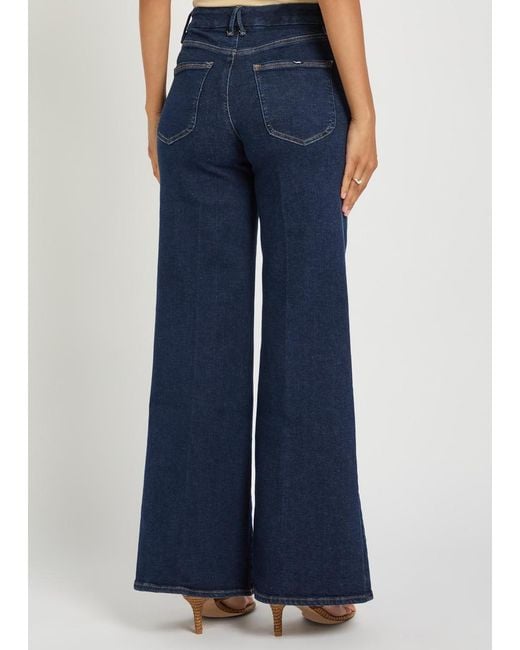 GOOD AMERICAN Blue Good Waist Palazzo Wide-Leg Jeans