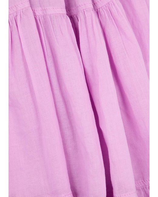 Devotion Pink Lavrentia Tiered Cotton Mini Dress
