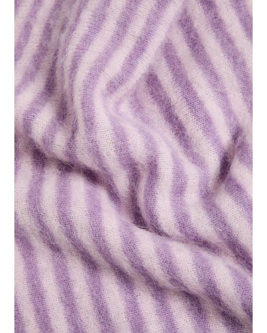 American Vintage Purple Nenybay Striped Brushed-Knit Jumper