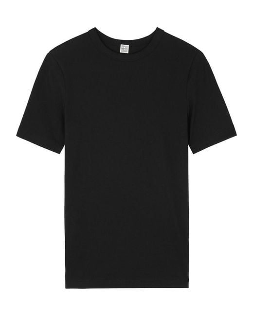Totême  Black Ribbed Stretch-Cotton T-Shirt