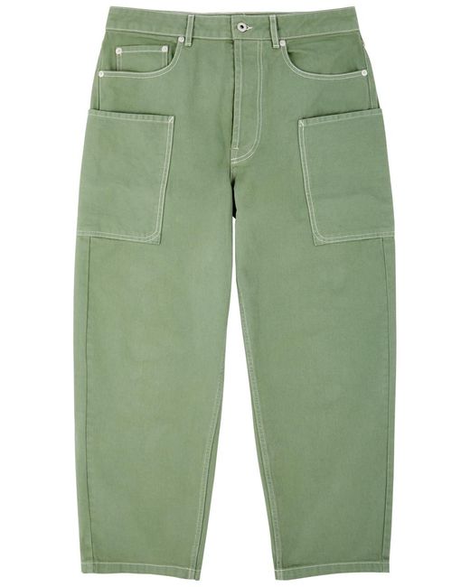 KENZO Green Carpenter Straight-Leg Cargo Jeans for men