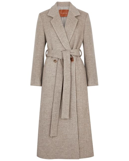 Rejina Pyo Natural Gracie Belted Wool-blend Coat