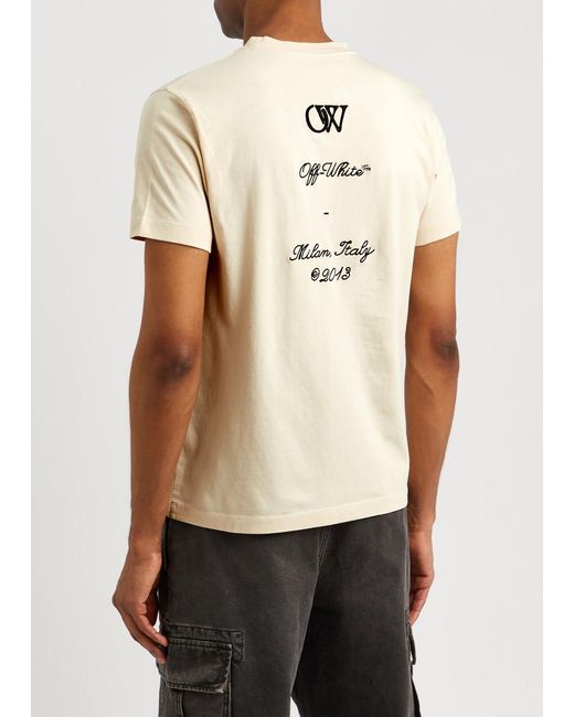 Off-White c/o Virgil Abloh White 23 Logo-embroidered Cotton T-shirt for men
