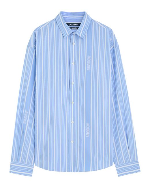 Jacquemus Blue La Chemise Simon Printed Woven Shirt for men
