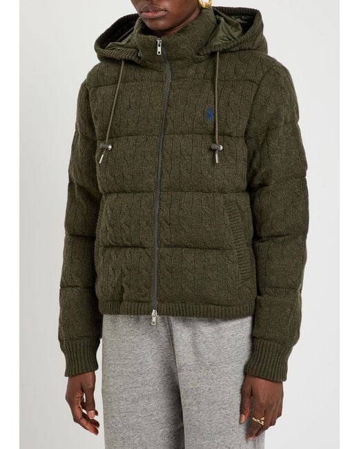 Polo Ralph Lauren Green Padded Wool And Cashmere-Blend Jacket