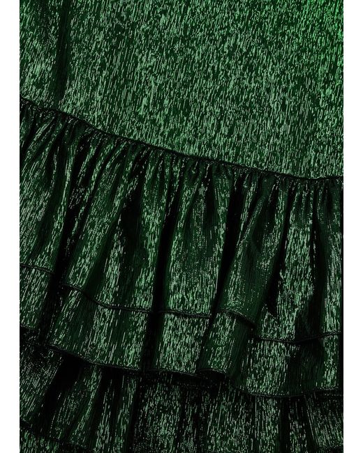 The Vampire's Wife Green The Falconetti Silk-Blend Lamé Midi Dress