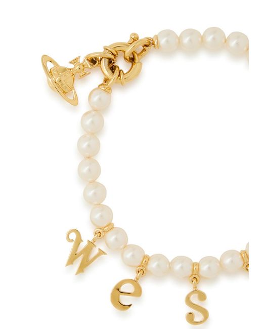 Vivienne Westwood Metallic Leanne Letter-Charm Bracelet