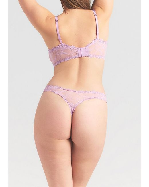 Skims Pink Stretch-Lace Dipped Thong