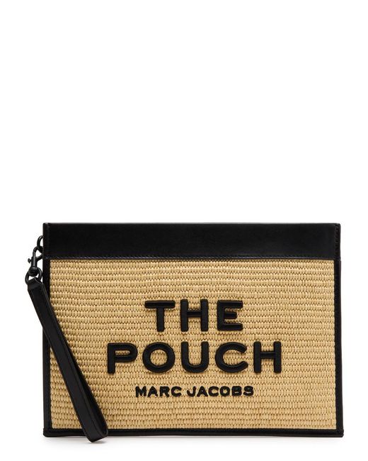 Marc Jacobs Black The Pouch Large Raffia Pouch