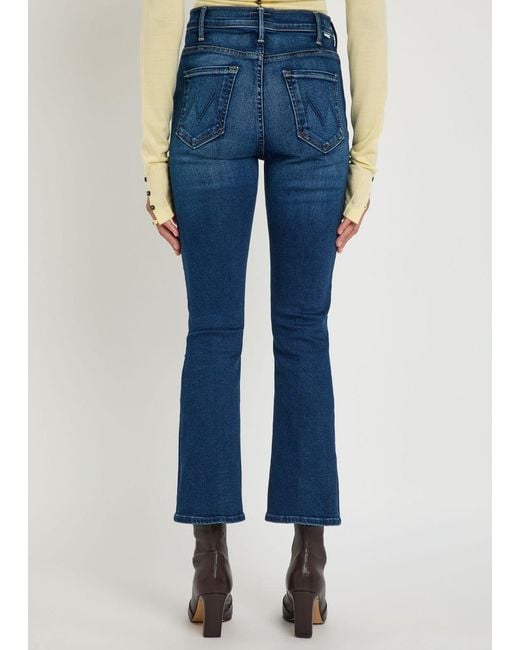 Mother Blue The Hustler Ankle Flared-Leg Jeans