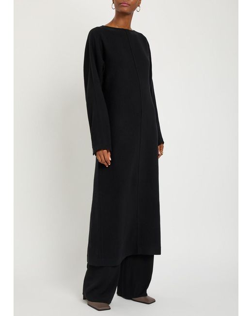 Studio Nicholson Black Cali Wool-Blend Midi Dress