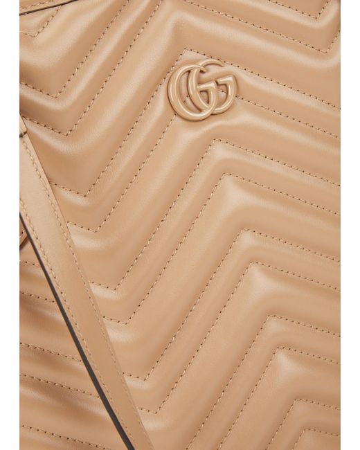 Gucci Natural gg Marmont 2.0 Leather Tote