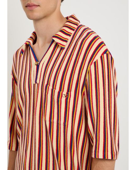 Valentino Red Striped Terry Shirt for men