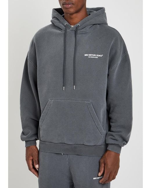 MKI Miyuki-Zoku Gray Design Studio Hooded Cotton-Blend Sweatshirt for men