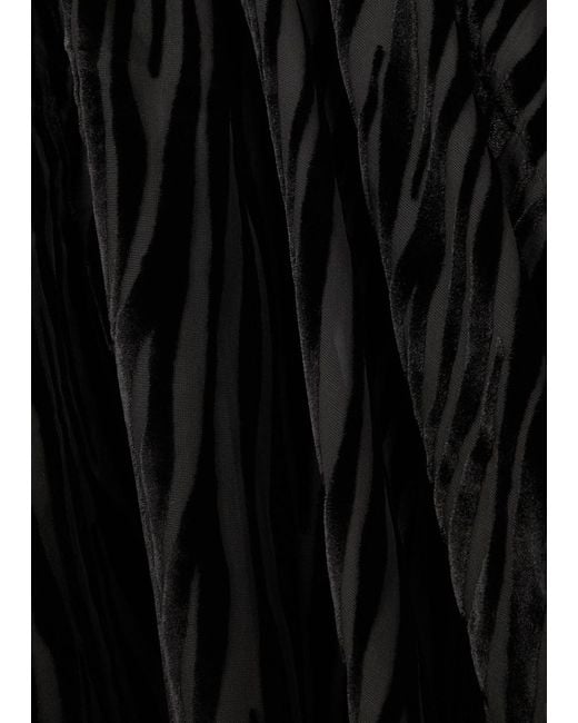 PAIGE Black Benet Zebra-flocked Silk Blouse